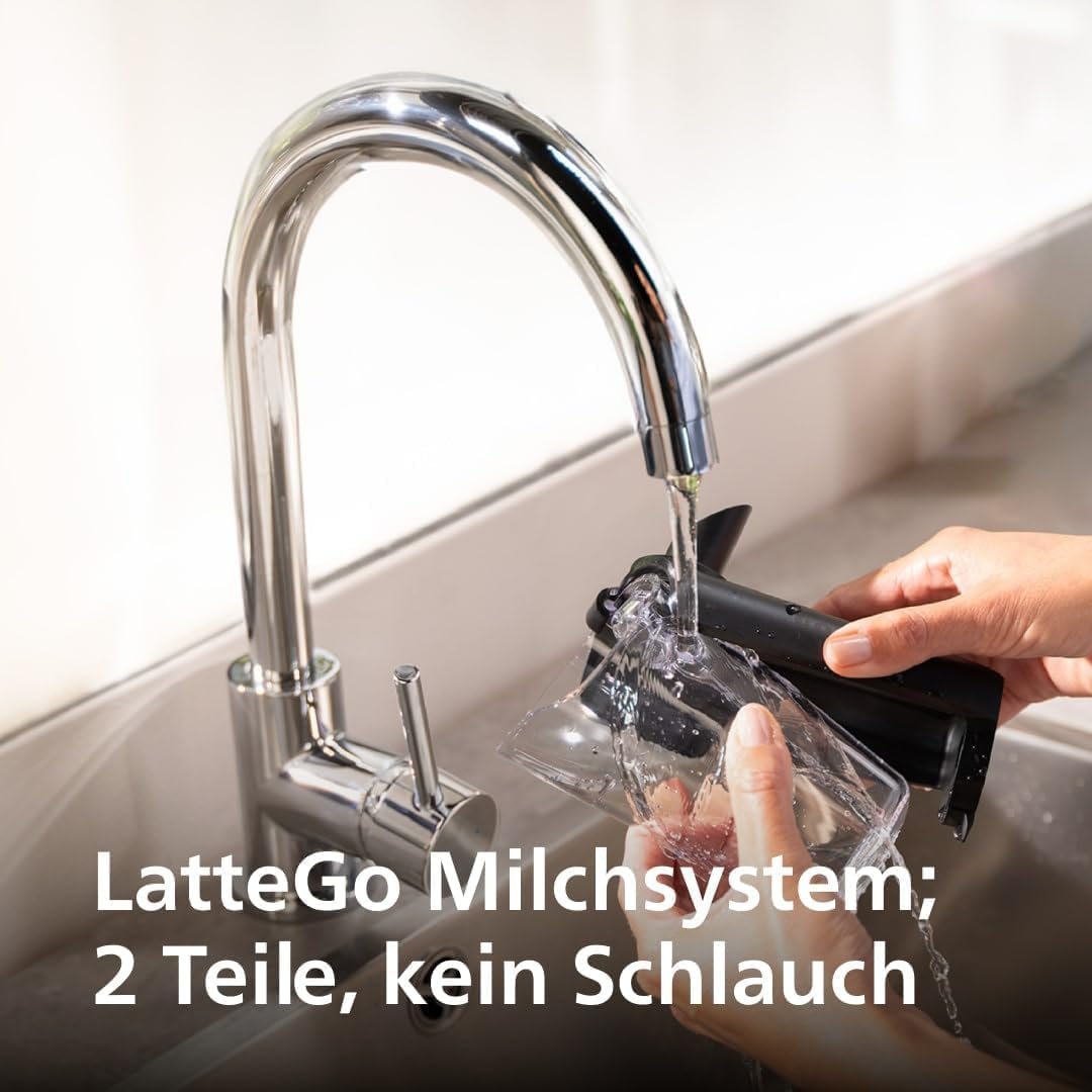 Serie 5500 Kaffeevollautomat EP5544/50– LatteGo Milchsystem,20 heiße und kalte Kaffeespezialitäten,40% leiser mit SilentBrew,Grau