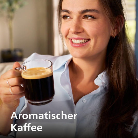 Serie 5500 Kaffeevollautomat EP5544/50– LatteGo Milchsystem,20 heiße und kalte Kaffeespezialitäten,40% leiser mit SilentBrew,Grau
